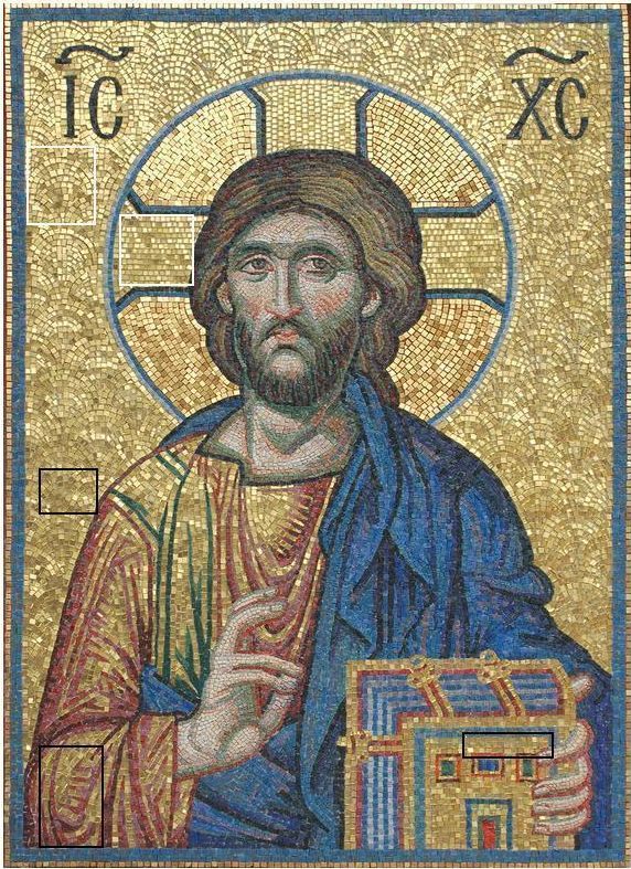 Mosaico con la imagen de Cristo en la Iglesia del Salvador