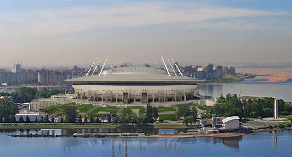 le Stade Zenit Arena à Saint-Pétersbourg; stade officiel de la Coupe du Monde 2018
