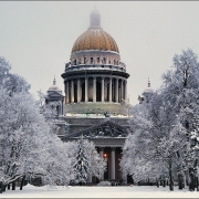 La cathédrale de St Issaak en hiver