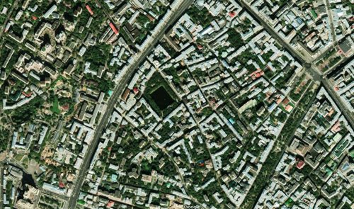 Centre-ville de Moscou pris en photo par un satellite (carte Google)