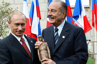Vladimir Poutine et Jacques Chirac en 2005