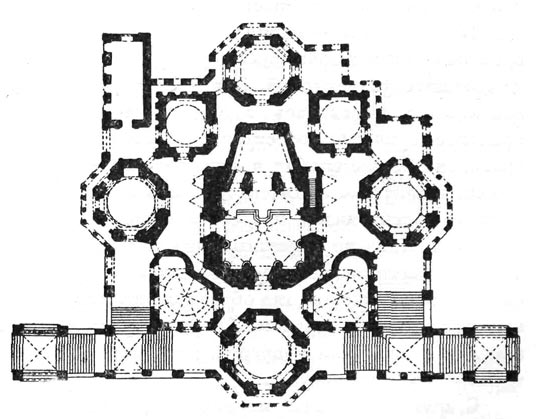 El plano de la Catedral de San Basilio