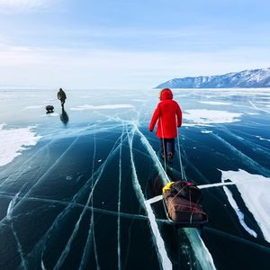 Traversée sur la glace du Baikal