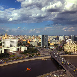 Vue panoramique sur Moscou depuis l'hôtel Ukraine (Radisson)